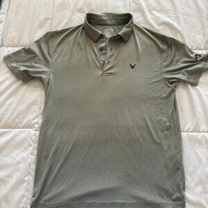 Callaway Opti Dri Short Sleeve Polo Shirt Gray Striped Design Men's Size Small
